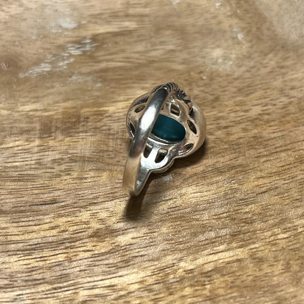 *SOLD* EFFY Sterling Silver & 18K Yellow Gold Blue Turquoise Ring - Picture 12 of 16